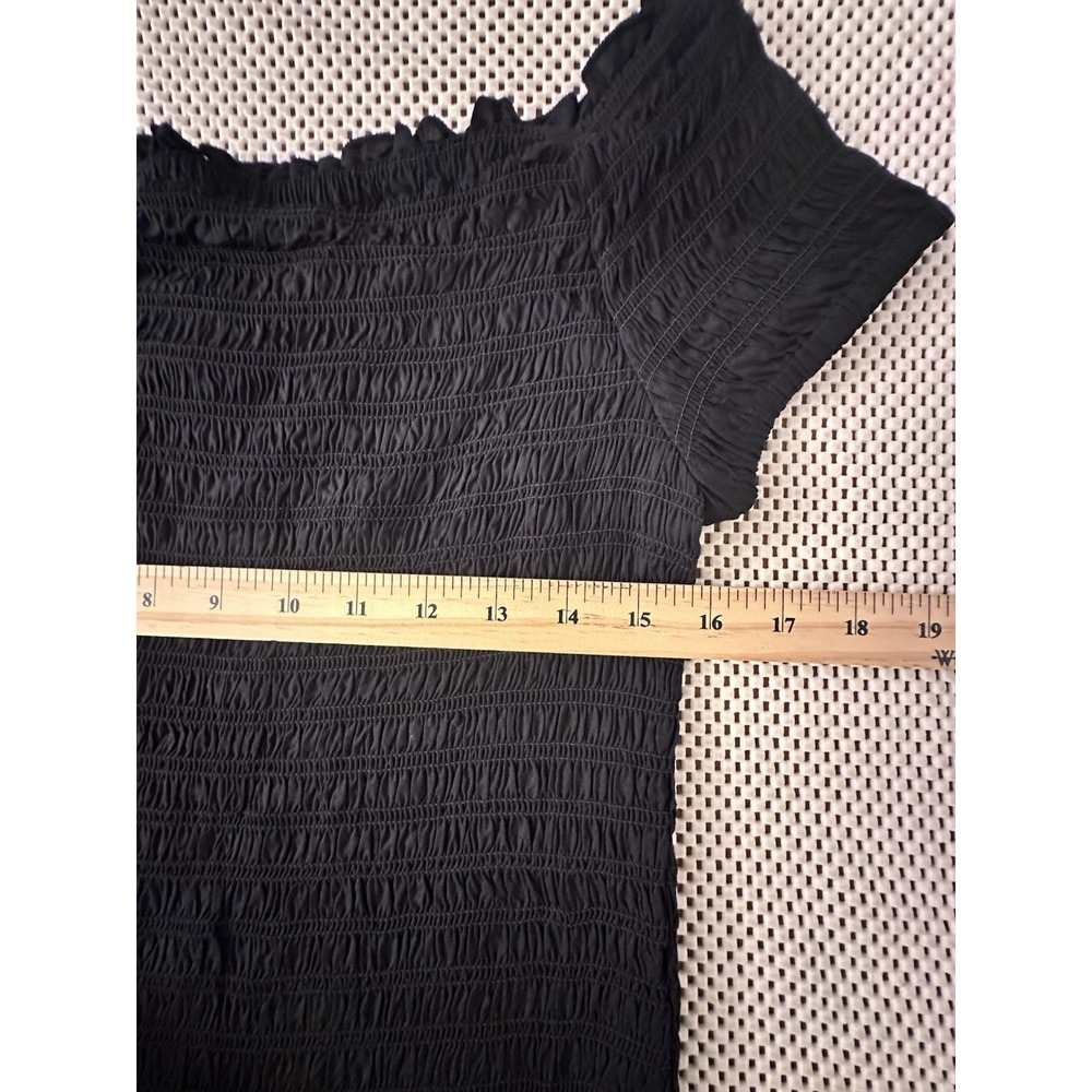 NEW Cotton On Black Dress Size M/L 8/10 Off Shoulder Smocked Cocktail Party NWT - Picture 4 of 10